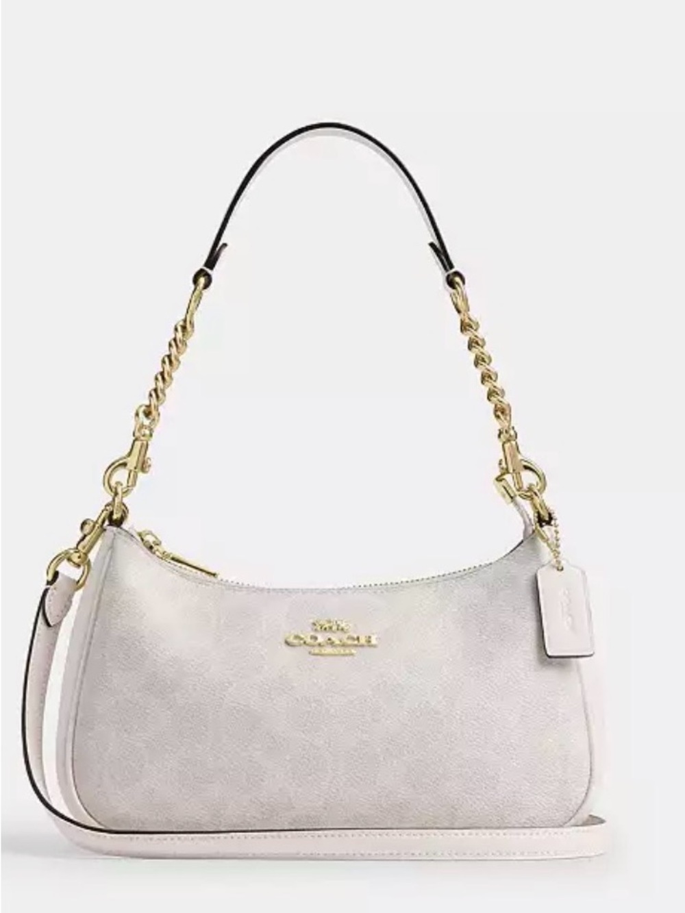 Coach Pebbled Shoulder Bag in Light Silver